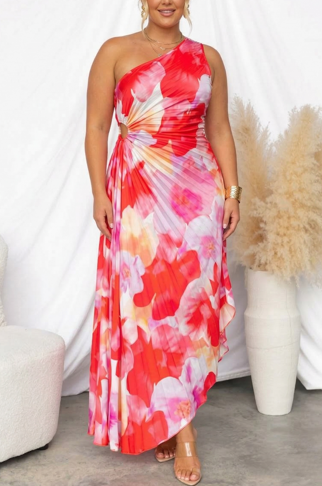 Lidia | Pleated One-Shoulder Dress