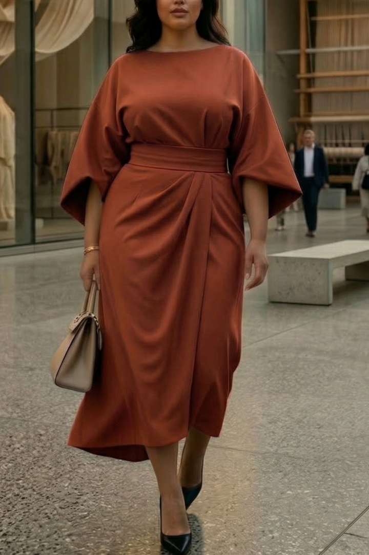 Leone | Elegant Lantern Sleeve Dress