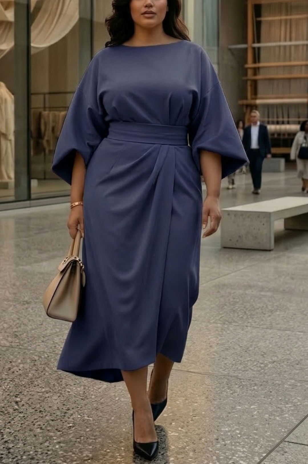 Leone | Elegant Lantern Sleeve Dress
