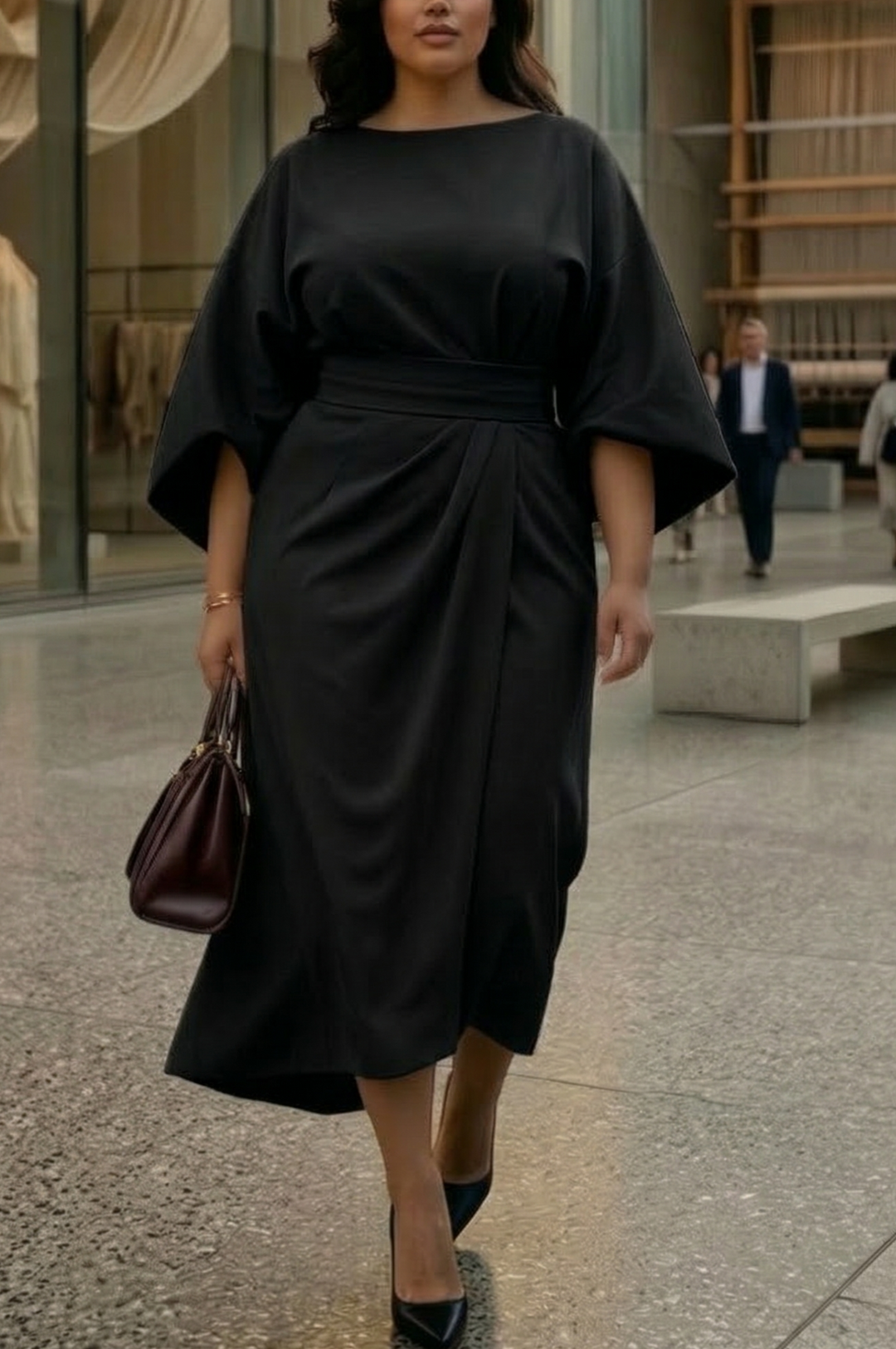 Leone | Elegant Lantern Sleeve Dress
