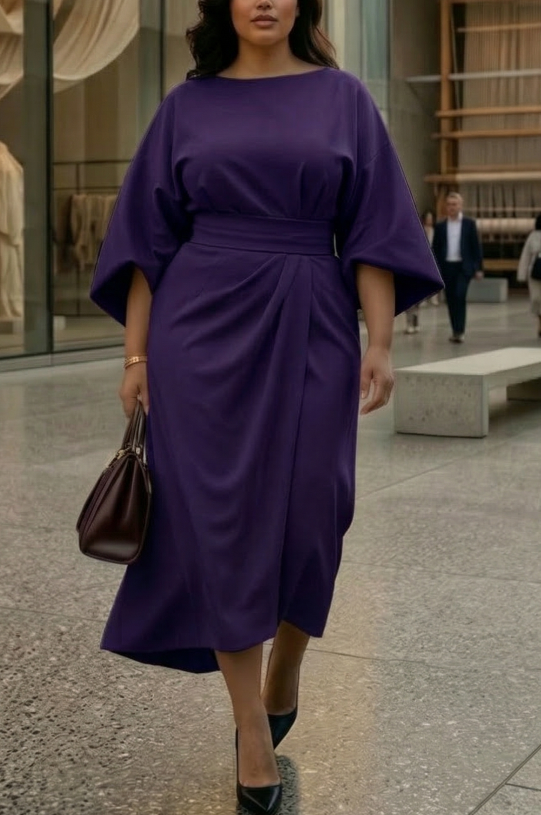 Leone | Elegant Lantern Sleeve Dress