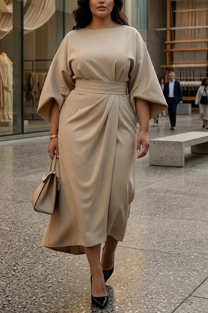 Leone | Elegant Lantern Sleeve Dress