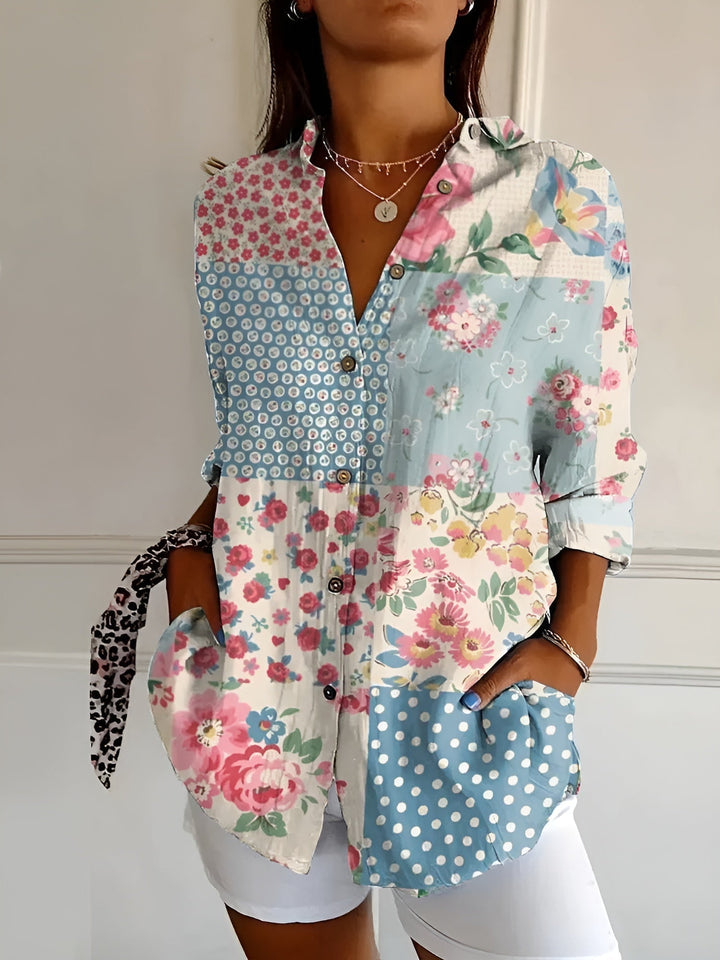 Ernestine | Floral Wave Blouse