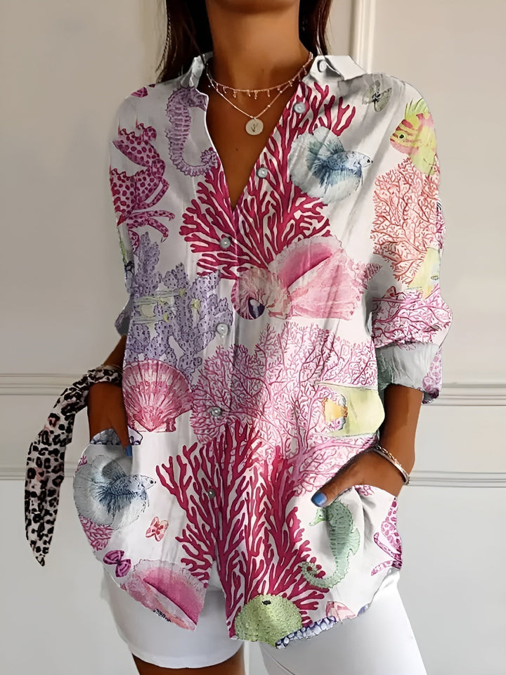 Ernestine | Floral Wave Blouse